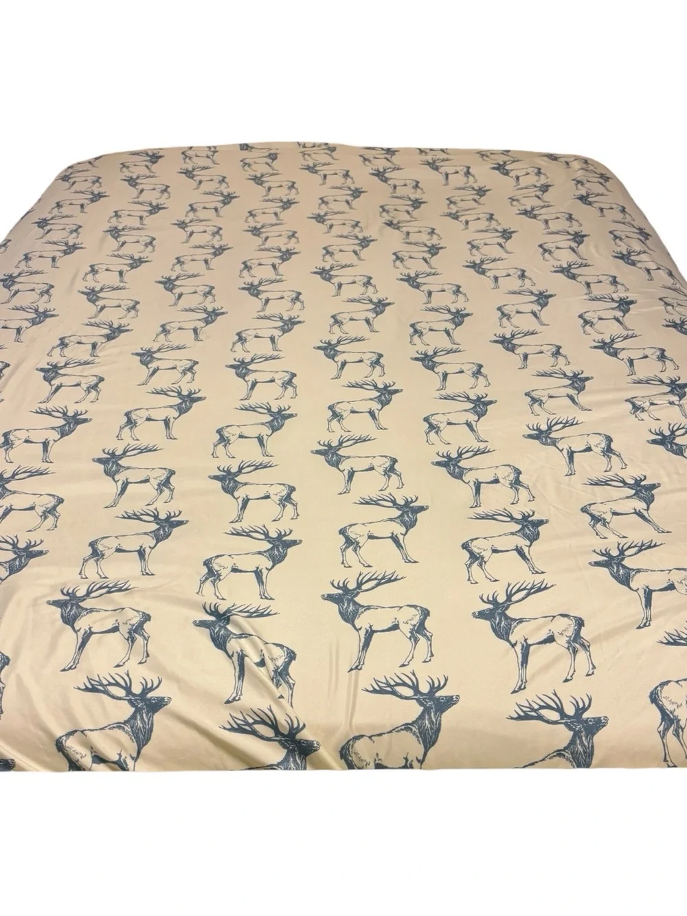 4 Pc Remington Sheet Set King Deer Elk Antler Hunting Cabin Lodge Lt Yellow Blue